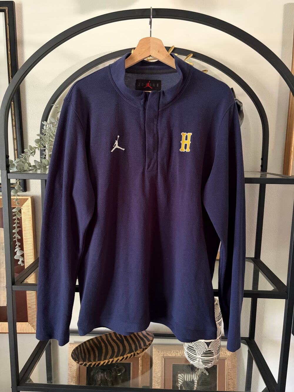 Jordan Team Dri-FIT 1/4 Zip Pullover Mens L Navy Jumpman Athletic